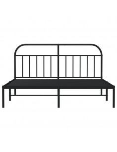 Giroletto con Testiera in Metallo Nero 183x213 cm