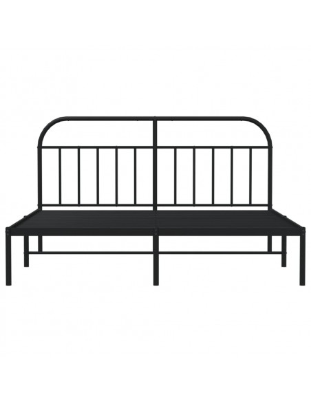 Giroletto con Testiera in Metallo Nero 183x213 cm
