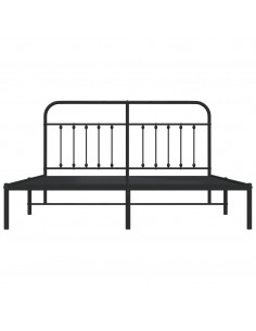 Giroletto con Testiera in Metallo Nero 183x213 cm