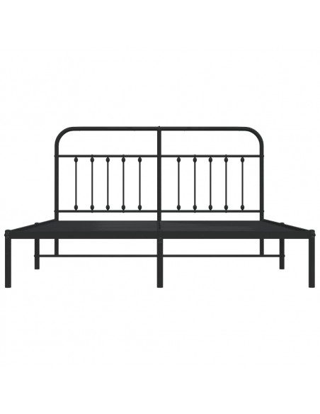 Giroletto con Testiera in Metallo Nero 183x213 cm