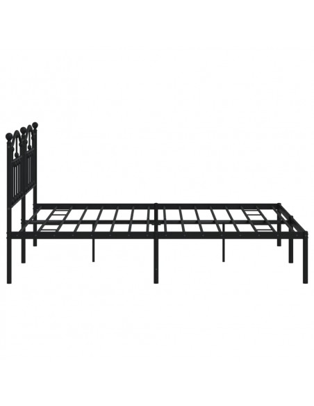 Giroletto con Testiera in Metallo Nero 183x213 cm
