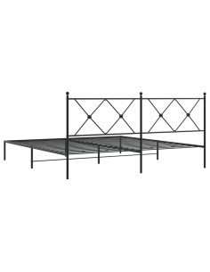 Giroletto con Testiera in Metallo Nero 183x213 cm