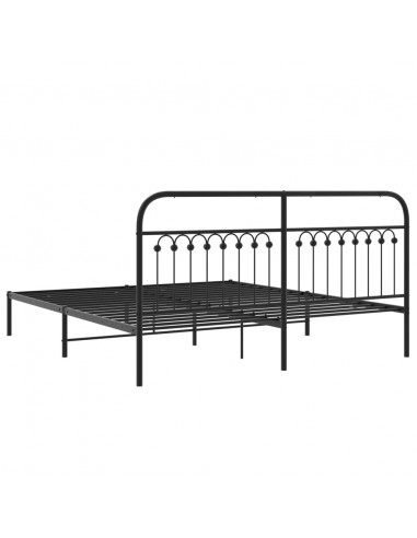 Giroletto con Testiera in Metallo Nero 183x213 cm