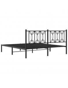 Giroletto con Testiera in Metallo Nero 183x213 cm