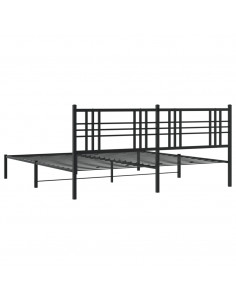 Giroletto con Testiera in Metallo Nero 183x213 cm