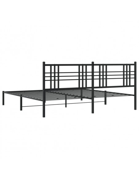 Giroletto con Testiera in Metallo Nero 183x213 cm