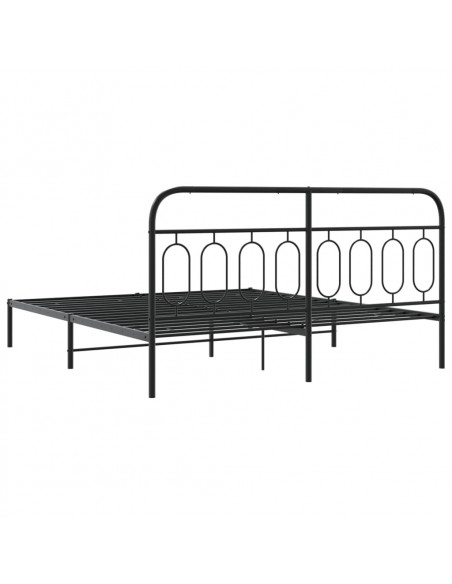 Giroletto con Testiera in Metallo Nero 183x213 cm