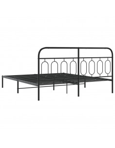 Giroletto con Testiera in Metallo Nero 193x203 cm