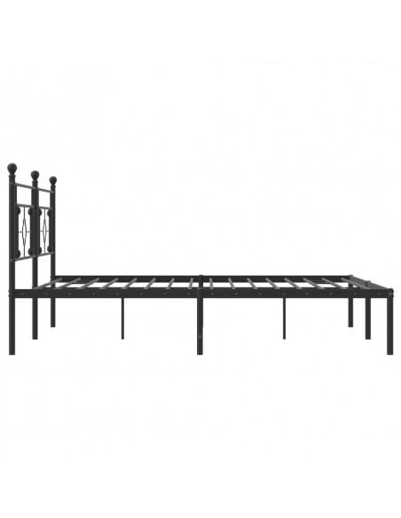 Giroletto con Testiera in Metallo Nero 193x203 cm
