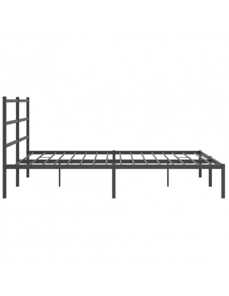 Giroletto con Testiera in Metallo Nero 193x203 cm