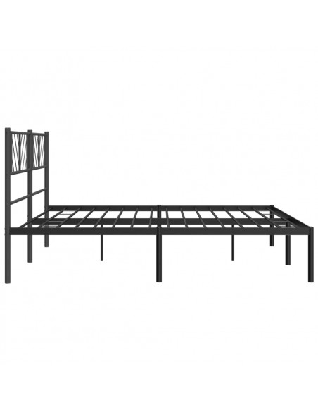 Giroletto con Testiera in Metallo Nero 193x203 cm