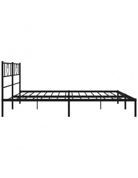 Giroletto con Testiera in Metallo Nero 193x203 cm