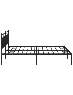 Giroletto con Testiera in Metallo Nero 193x203 cm