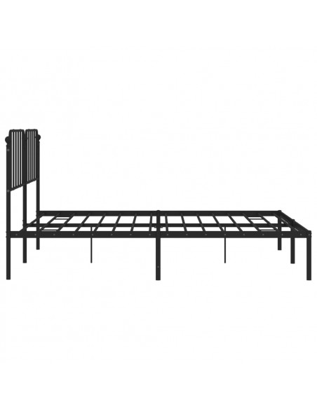 Giroletto con Testiera in Metallo Nero 193x203 cm
