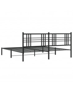 Giroletto con Testiera in Metallo Nero 193x203 cm