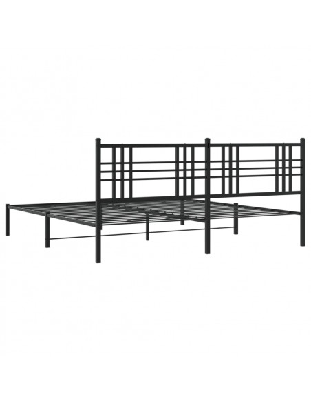 Giroletto con Testiera in Metallo Nero 193x203 cm