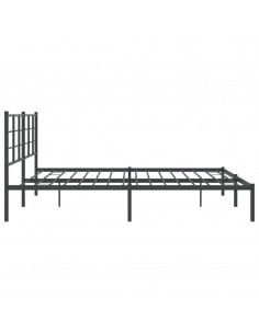 Giroletto con Testiera in Metallo Nero 193x203 cm