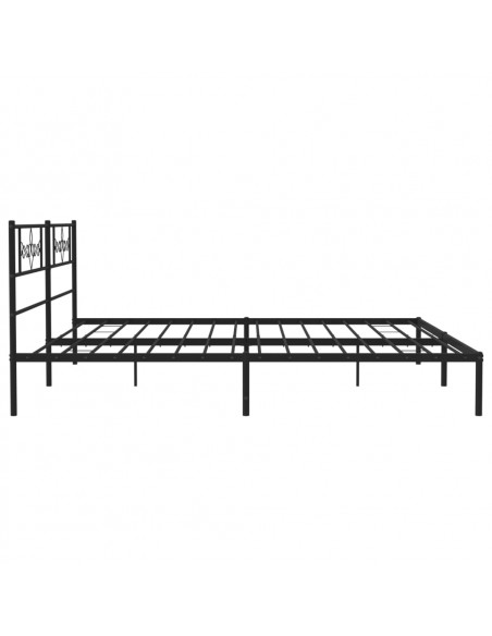 Giroletto con Testiera in Metallo Nero 193x203 cm