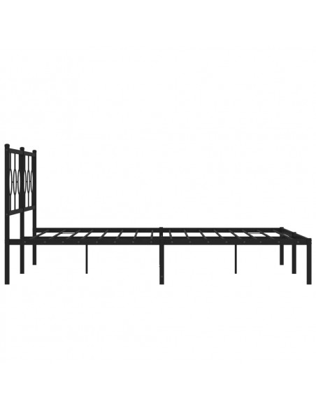 Giroletto con Testiera in Metallo Nero 193x203 cm
