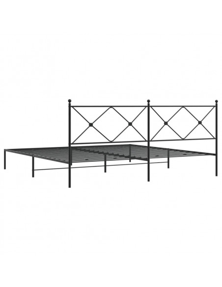 Giroletto con Testiera in Metallo Nero 193x203 cm
