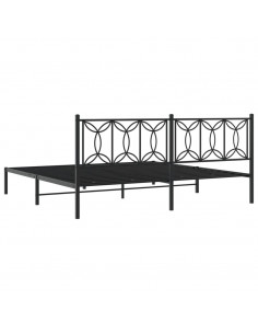 Giroletto con Testiera in Metallo Nero 193x203 cm