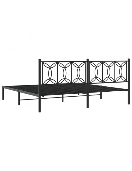 Giroletto con Testiera in Metallo Nero 193x203 cm