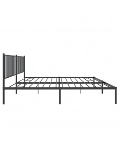 Giroletto con Testiera in Metallo Nero 193x203 cm