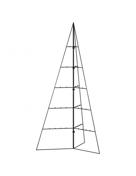Albero di Natale Decorativo in Metallo Nero 100 cm