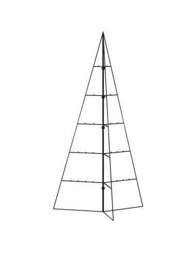 Albero di Natale Decorativo in Metallo Nero 100 cm