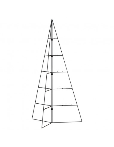 Albero di Natale Decorativo in Metallo Nero 100 cm