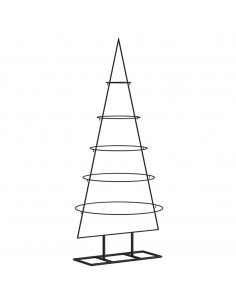 Albero di Natale Decorativo in Metallo Nero 125 cm 2
