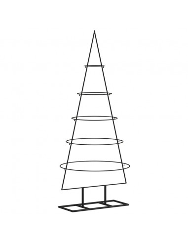 Albero di Natale Decorativo in Metallo Nero 125 cm