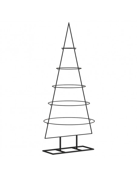 Albero di Natale Decorativo in Metallo Nero 125 cm
