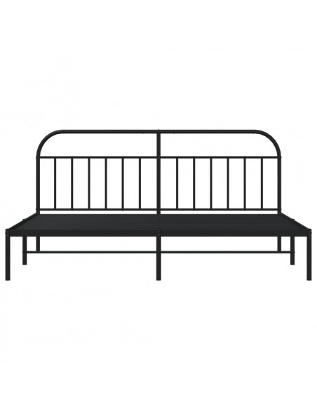 Giroletto con Testiera in Metallo Nero 193x203 cm