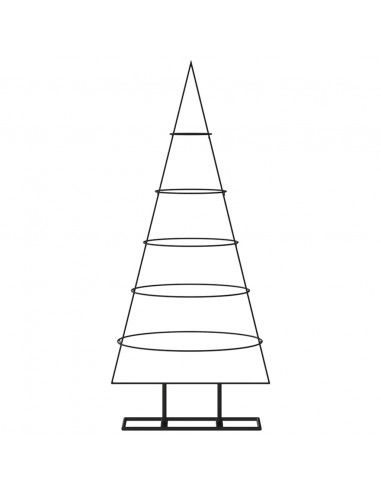 Albero di Natale Decorativo in Metallo Nero 125 cm
