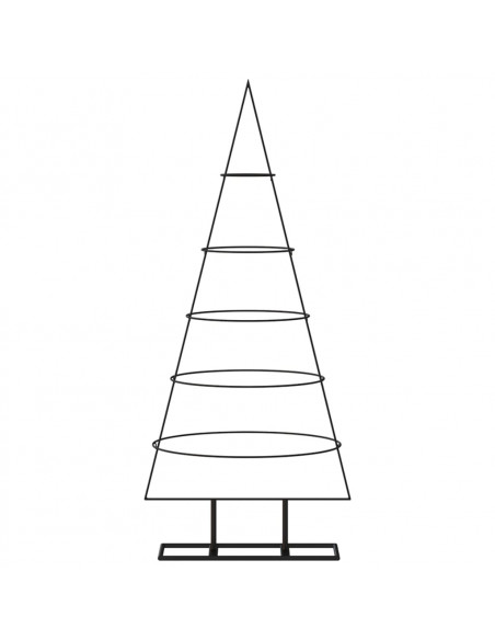 Albero di Natale Decorativo in Metallo Nero 125 cm