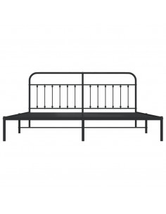 Giroletto con Testiera in Metallo Nero 193x203 cm