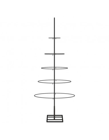 Albero di Natale Decorativo in Metallo Nero 125 cm