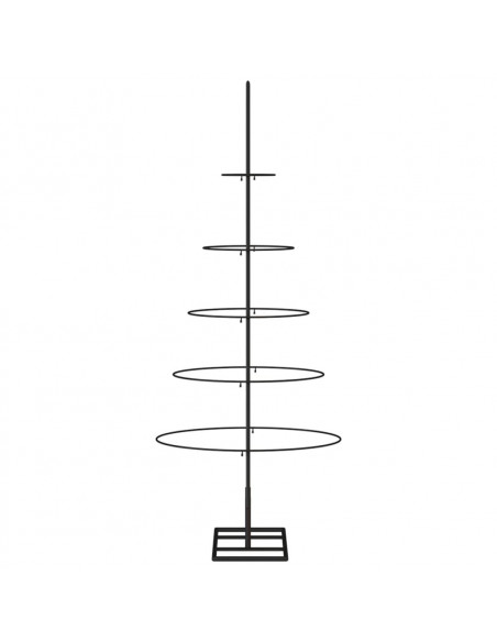 Albero di Natale Decorativo in Metallo Nero 125 cm