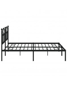 Giroletto con Testiera in Metallo Nero 193x203 cm