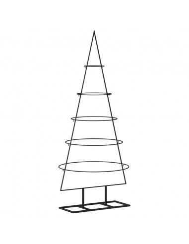 Albero di Natale Decorativo in Metallo Nero 125 cm