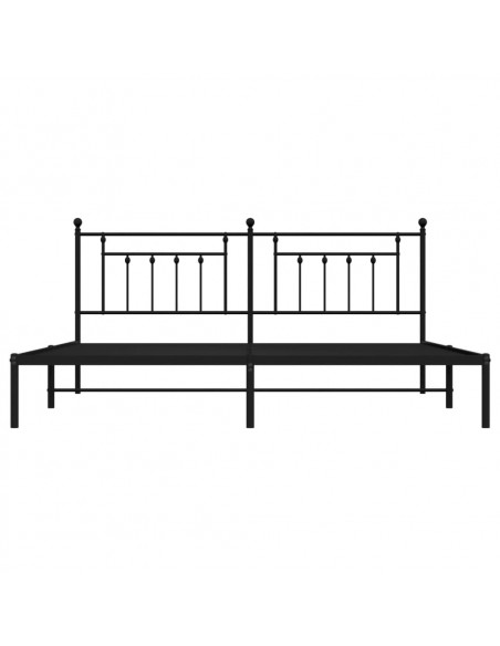 Giroletto con Testiera in Metallo Nero 193x203 cm