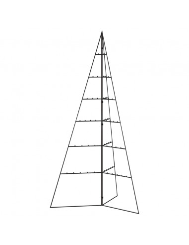 Albero di Natale Decorativo in Metallo Nero 140 cm
