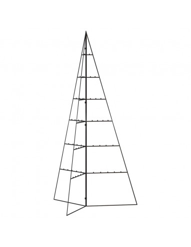 Albero di Natale Decorativo in Metallo Nero 140 cm