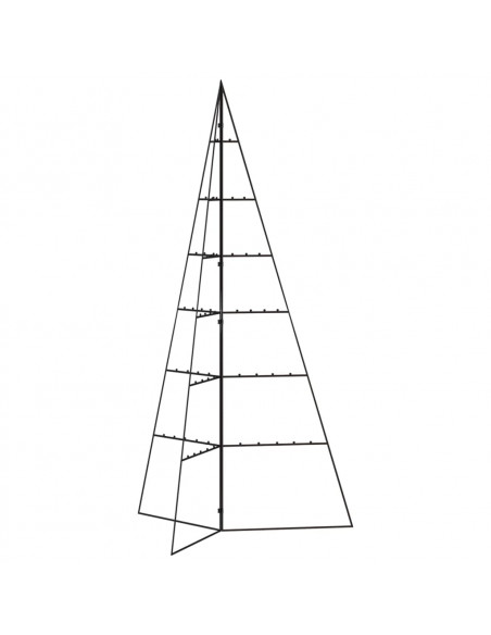 Albero di Natale Decorativo in Metallo Nero 140 cm