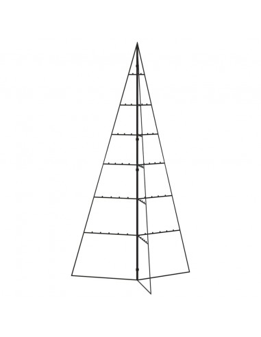 Albero di Natale Decorativo in Metallo Nero 140 cm