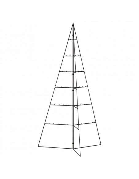 Albero di Natale Decorativo in Metallo Nero 140 cm