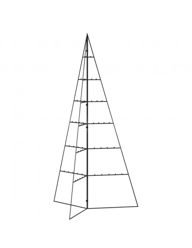 Albero di Natale Decorativo in Metallo Nero 140 cm
