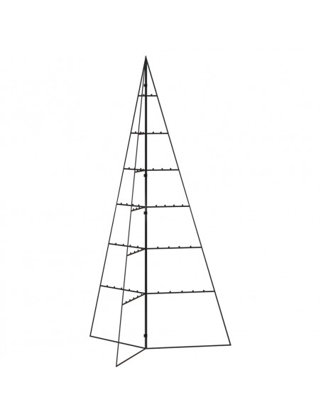 Albero di Natale Decorativo in Metallo Nero 140 cm