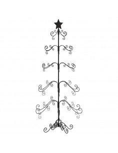 Albero di Natale Decorativo in Metallo Nero 150 cm 2